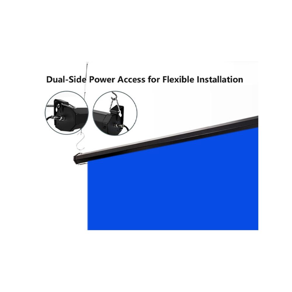 RAUBAY 6.7′ x 7.2′ Motorized Pull Down Blue Screen