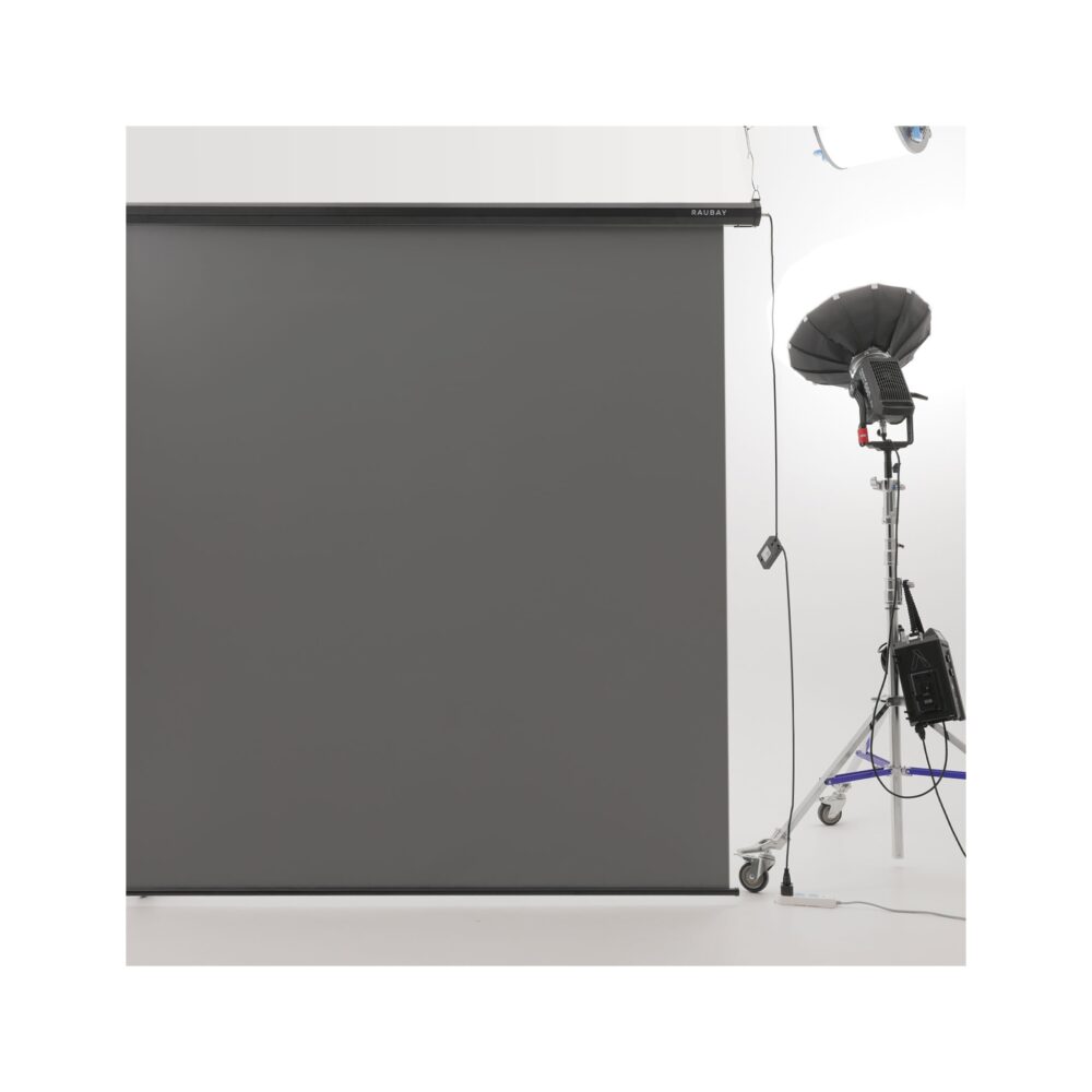 RAUBAY 6.7′ x 7.2′ Motorized Pull Down Grey Screen