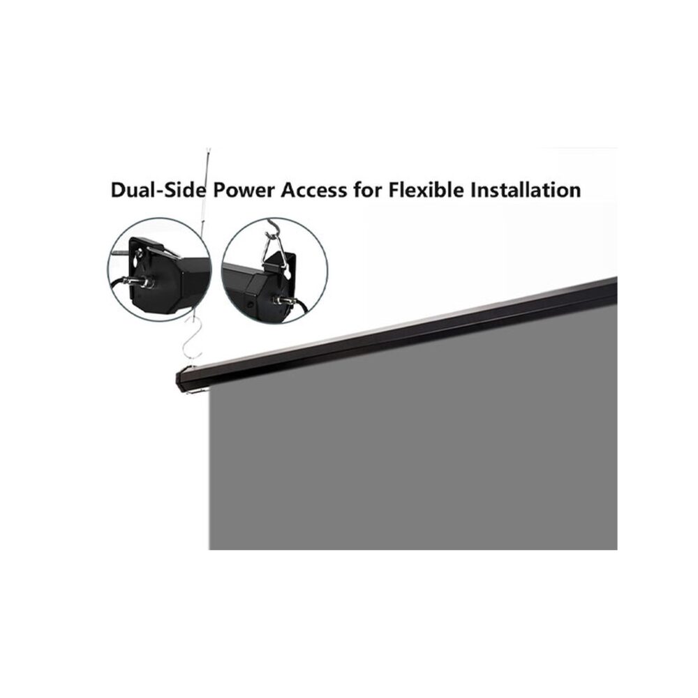 RAUBAY 6.7′ x 7.2′ Motorized Pull Down Grey Screen