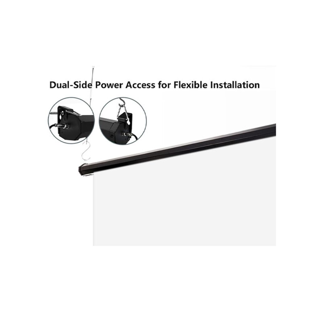 RAUBAY 6.7′ x 7.2′ Motorized Pull Down White Screen