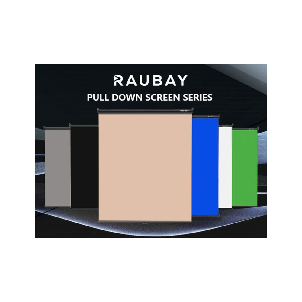 RAUBAY 6.7′ x 7.2′ Pull Down Beige Screen