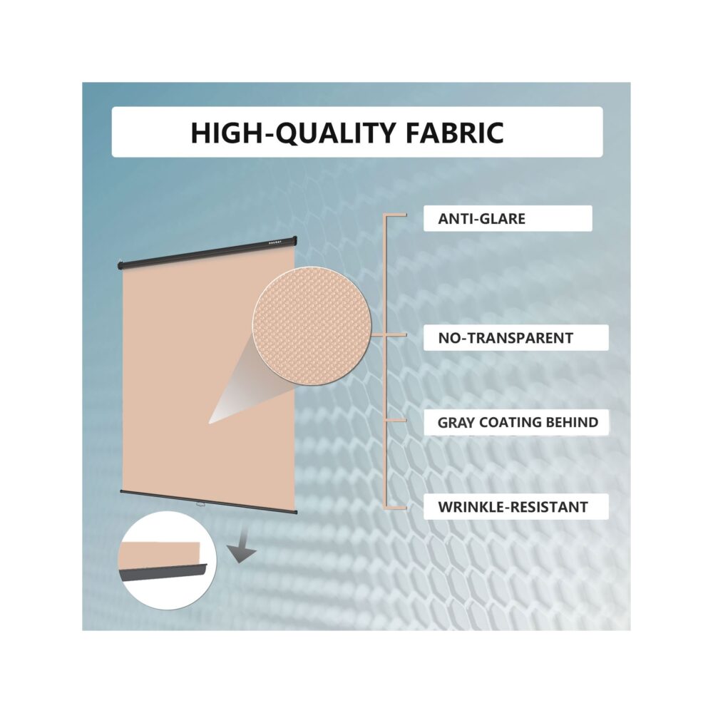 RAUBAY 6.7′ x 7.2′ Pull Down Beige Screen
