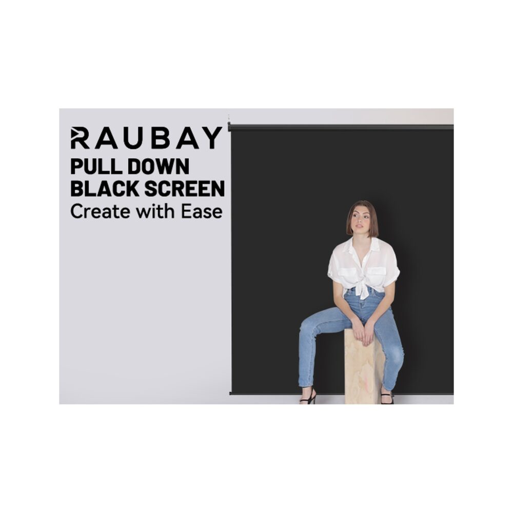 RAUBAY 6.7′ x 7.2′ Pull Down Black Screen