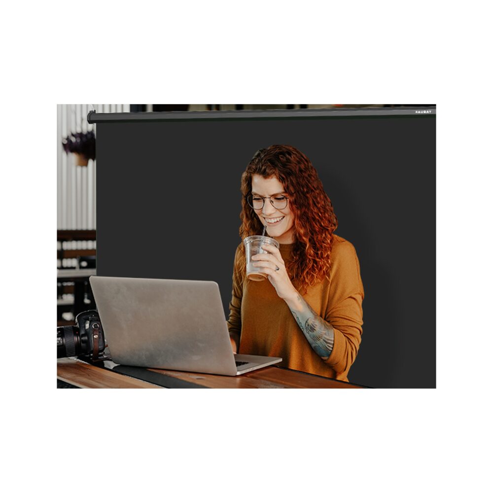 RAUBAY 6.7′ x 7.2′ Pull Down Black Screen