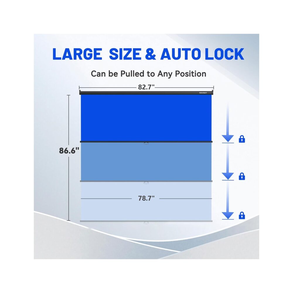 RAUBAY 6.7′ x 7.2′ Pull Down Blue Screen