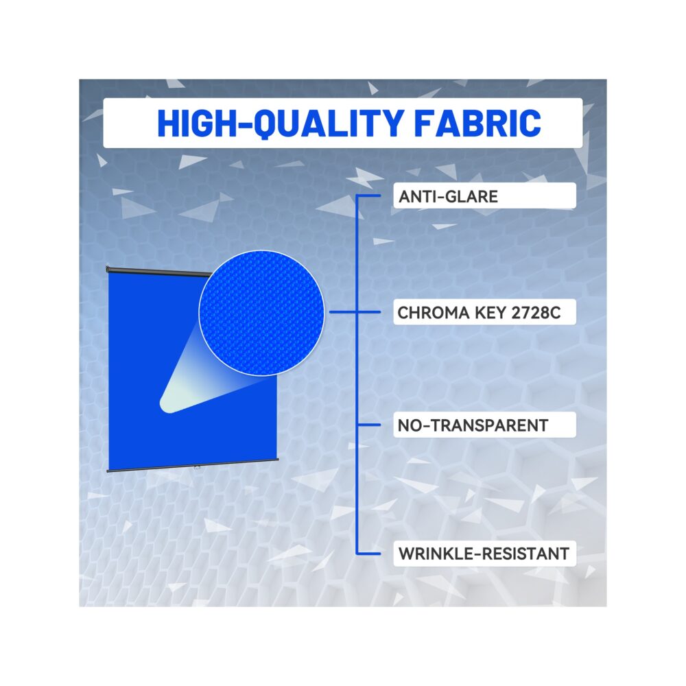 RAUBAY 6.7′ x 7.2′ Pull Down Blue Screen