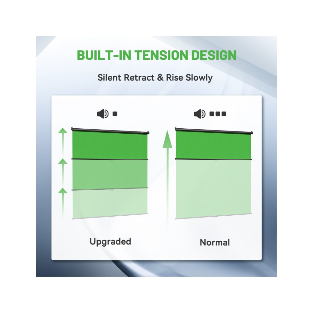 RAUBAY 6.7′ x 7.2′ Pull Down Green Screen