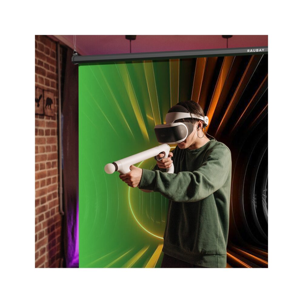 RAUBAY 6.7′ x 7.2′ Pull Down Green Screen