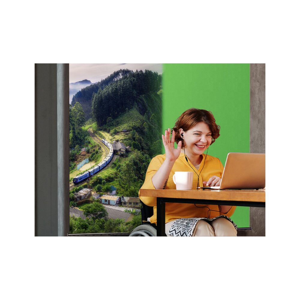 RAUBAY 6.7′ x 7.2′ Pull Down Green Screen