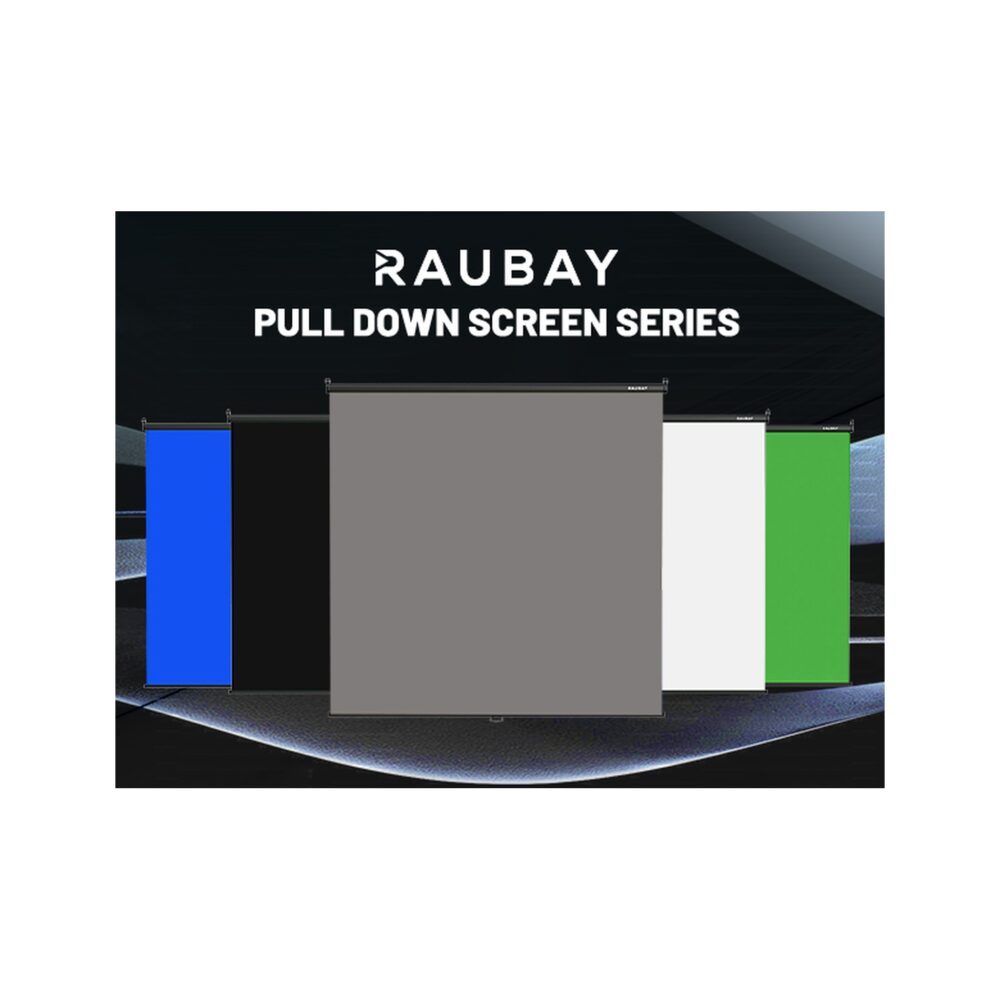 RAUBAY 6.7′ x 7.2′ Pull Down Grey Screen