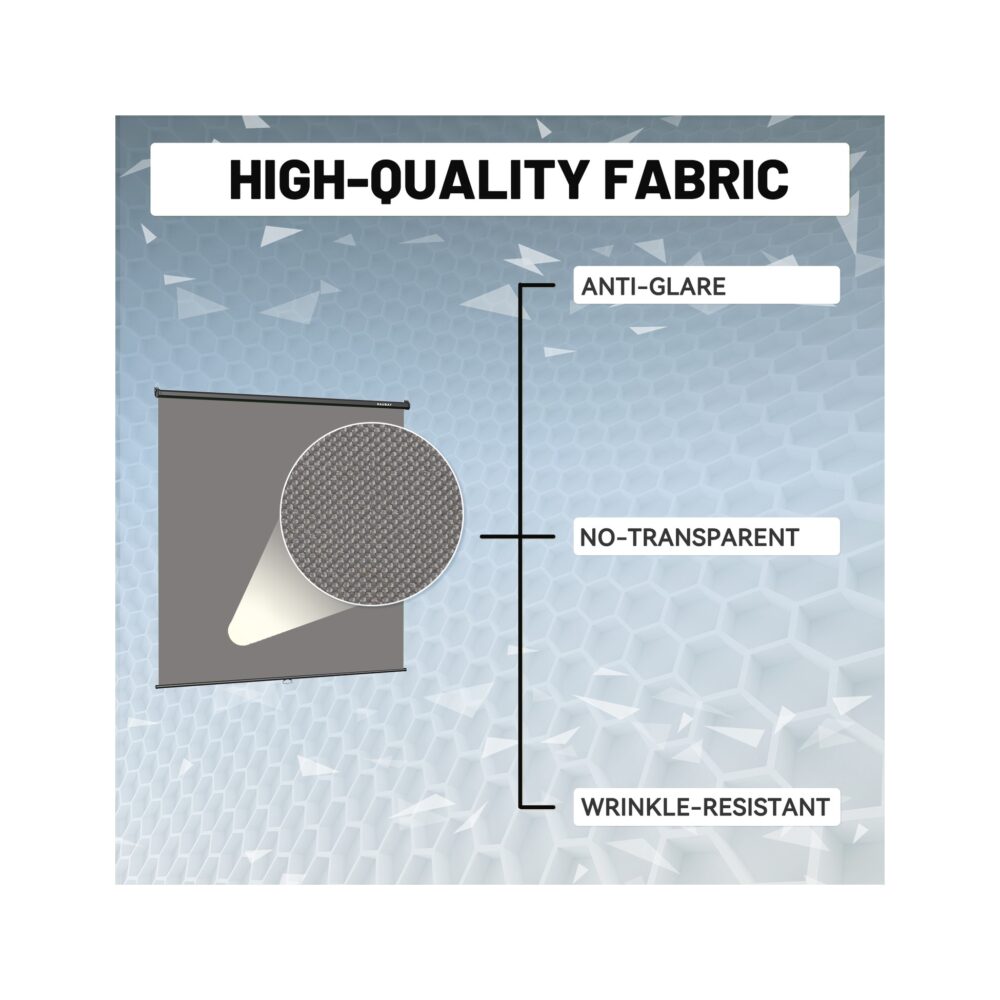 RAUBAY 6.7′ x 7.2′ Pull Down Grey Screen