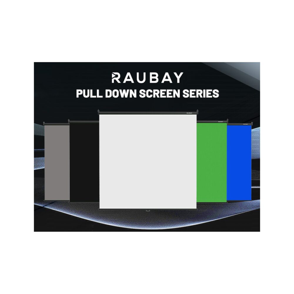 RAUBAY 6.7′ x 7.2′ Pull Down White Screen