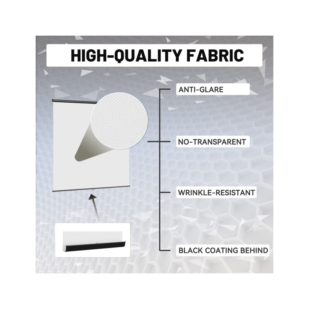 RAUBAY 6.7′ x 7.2′ Pull Down White Screen