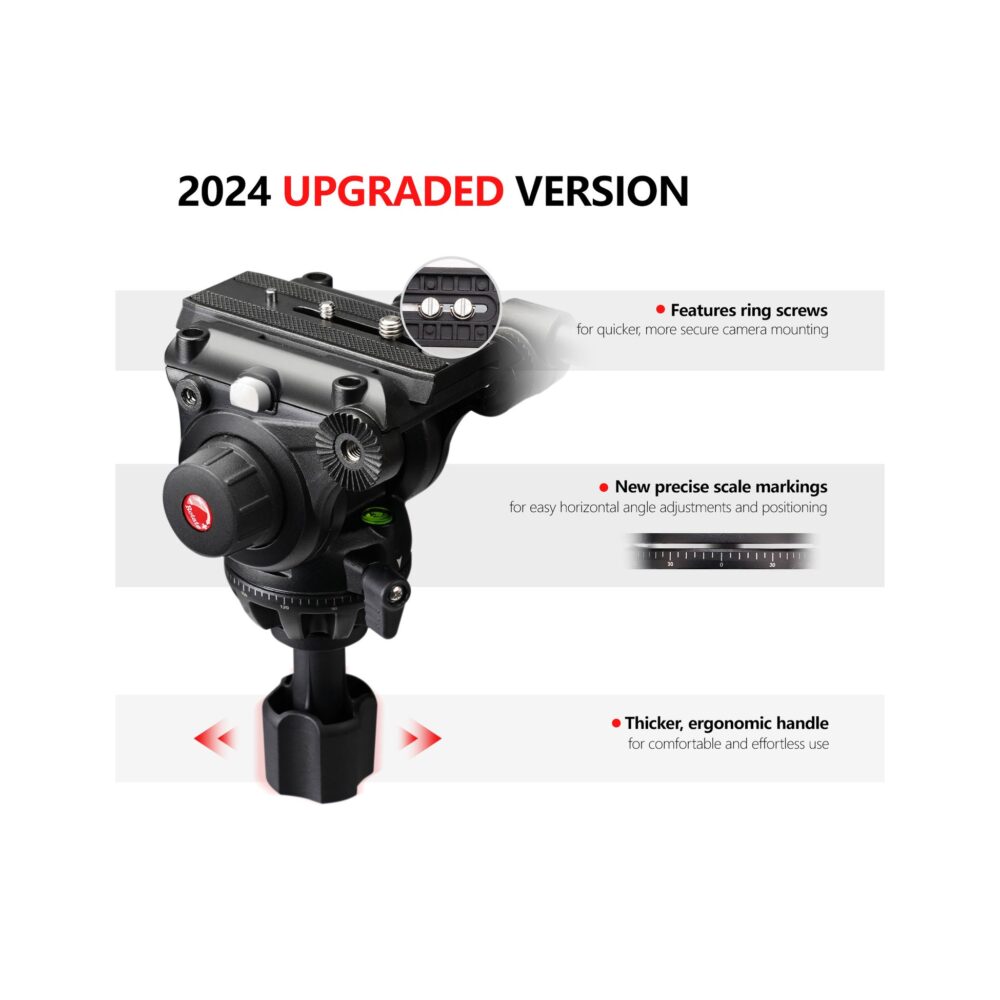 RAUBAY 69" Fluid Head Video Camera Tripod with Ground Spreader DV-2