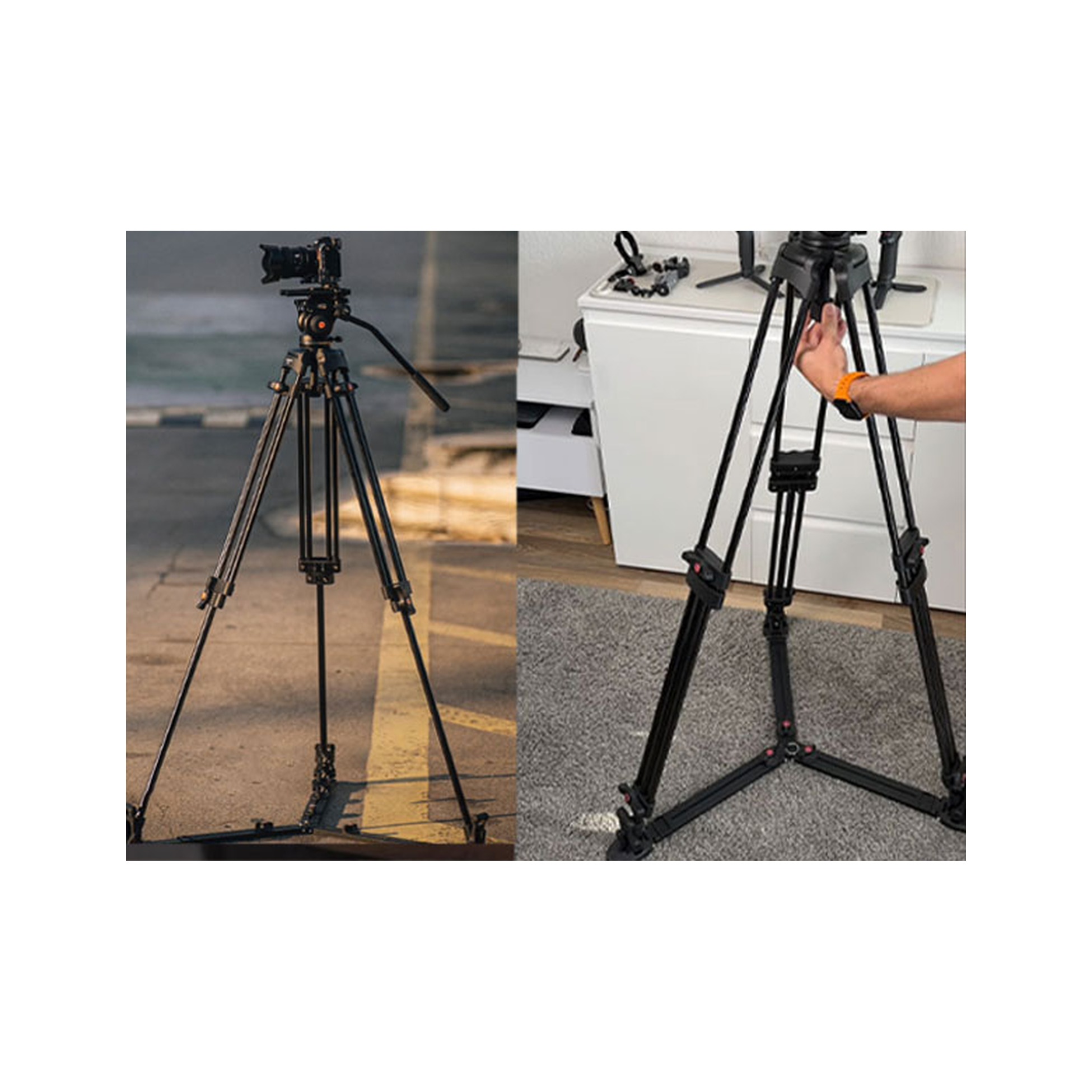 RAUBAY 69" Fluid Head Video Camera Tripod with Ground Spreader DV-2