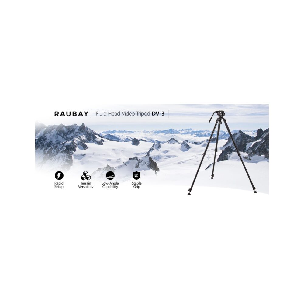 RAUBAY 70.8″ Fluid Head Video Tripod DV-3