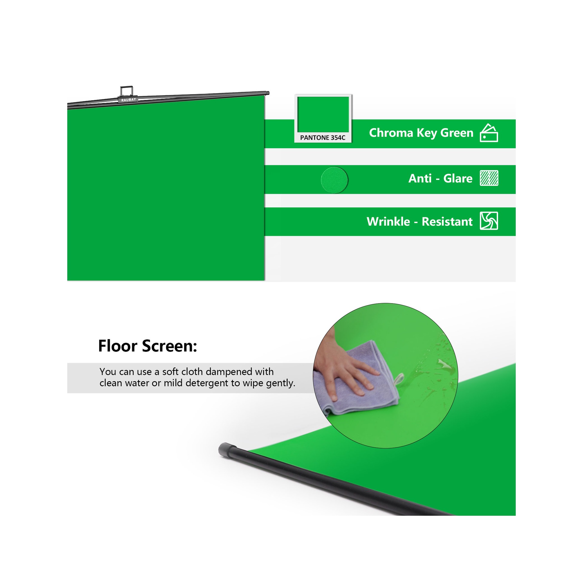 RAUBAY Collapsible Green Screen - FloorFlex™