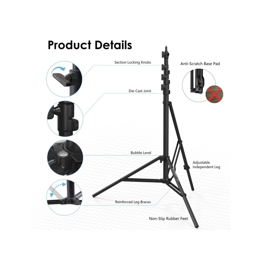 RAUBAY LT30 Black Light Stand - Corner Version