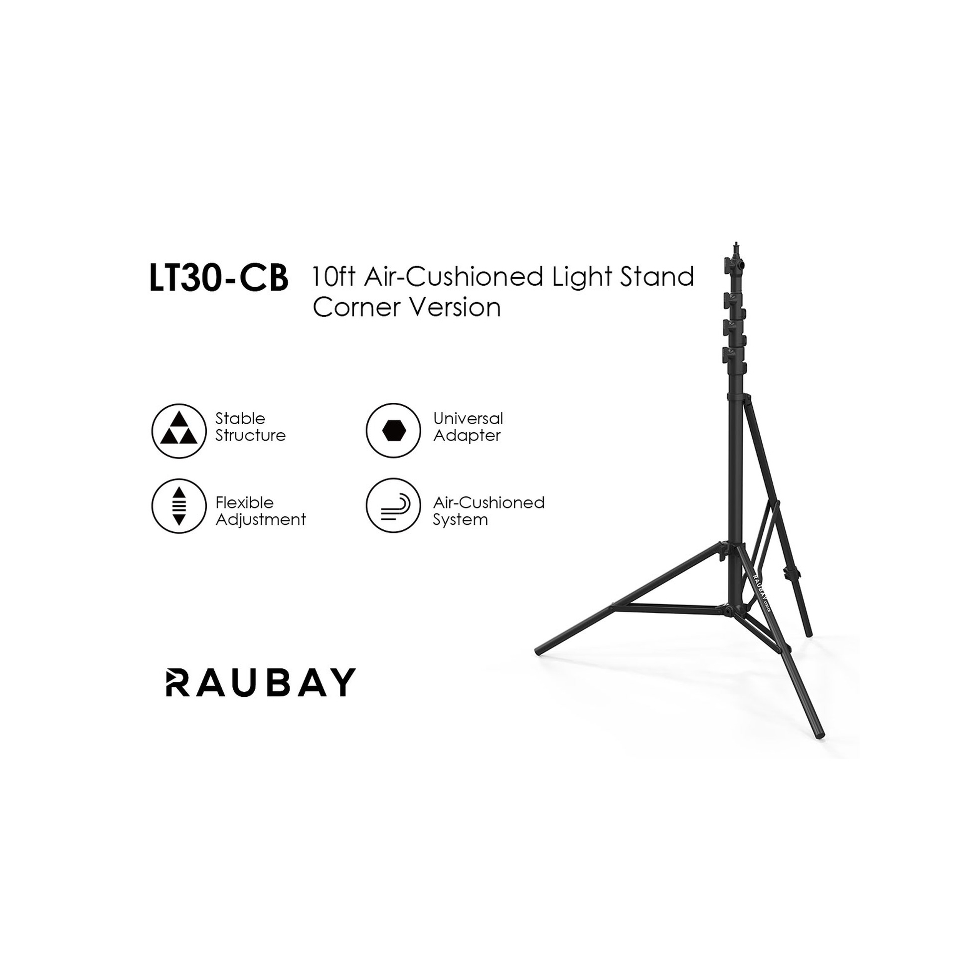 RAUBAY LT30 Black Light Stand - Corner Version