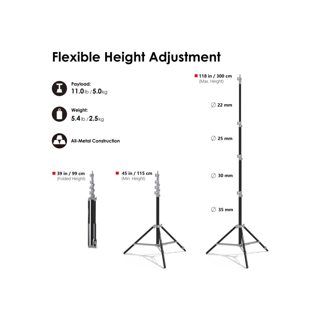 RAUBAY LT30 Silver Light Stand - Corner Version