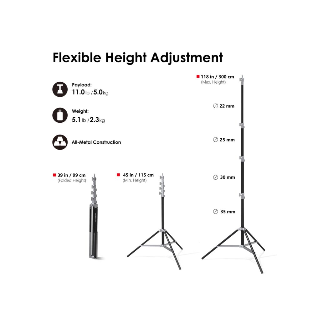 RAUBAY LT30 Silver Light Stand - Regular Version