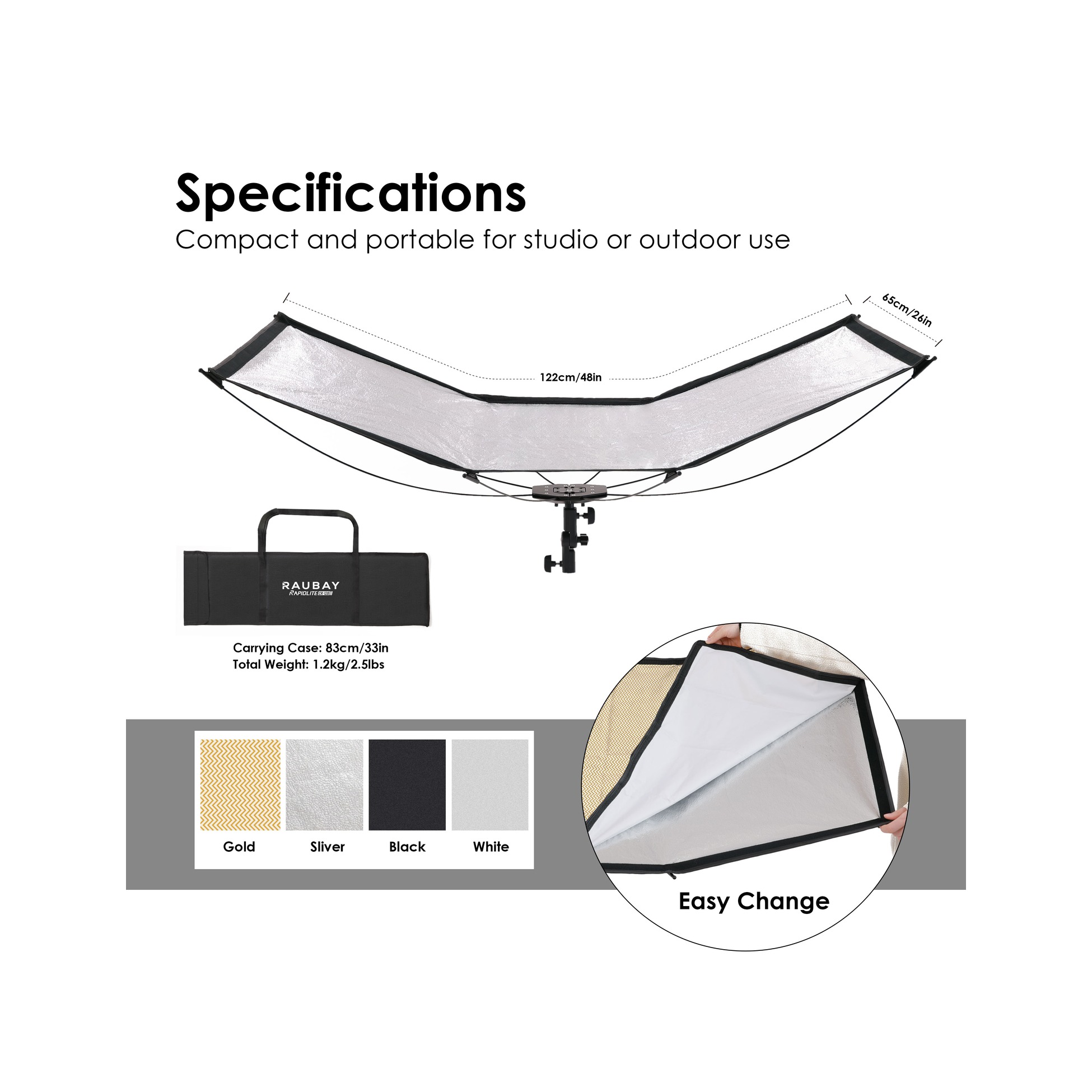 RAUBAY Rapidlite™ Quick-Open Curved Reflector CR-120