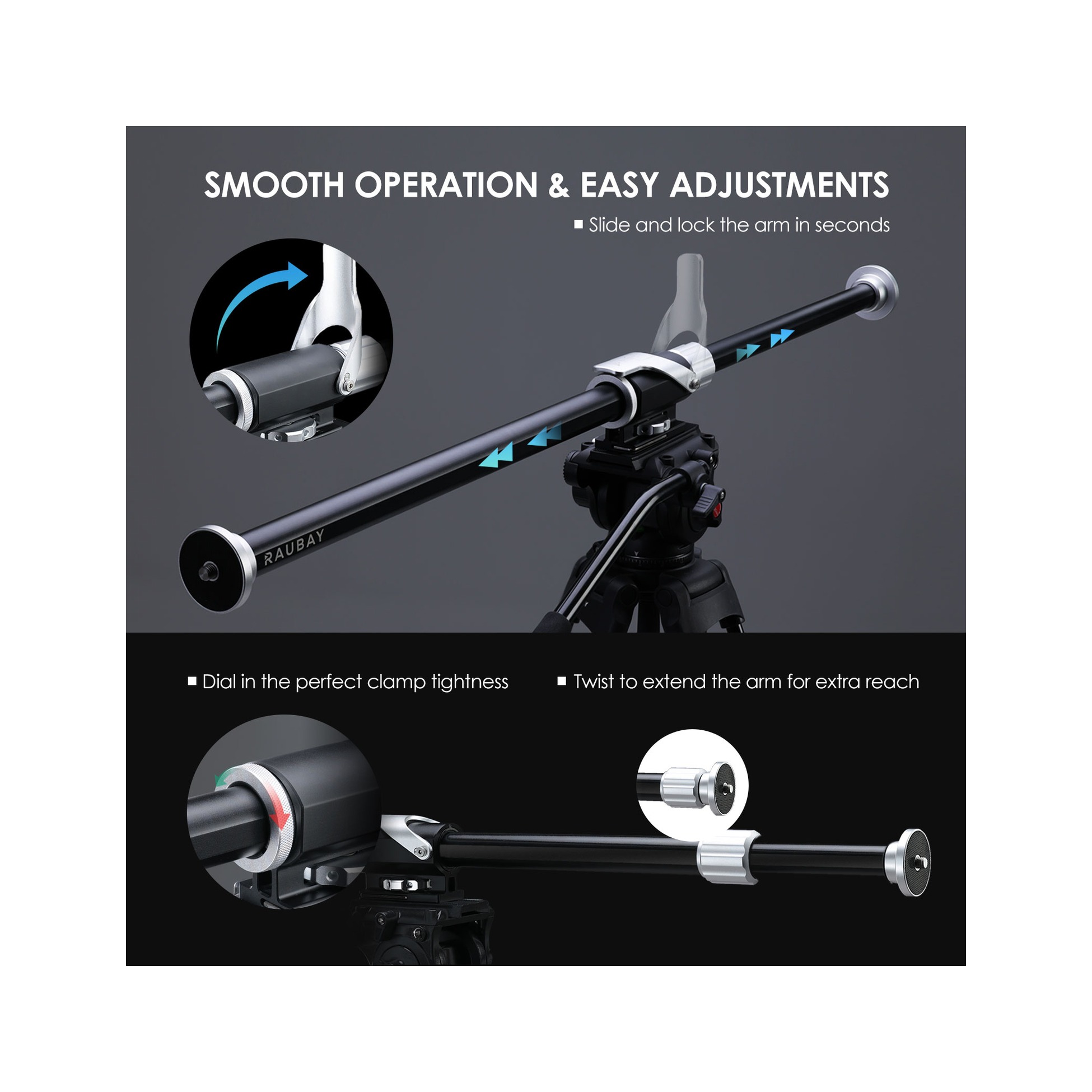 RAUBAY Tripod Extension Arm TE01