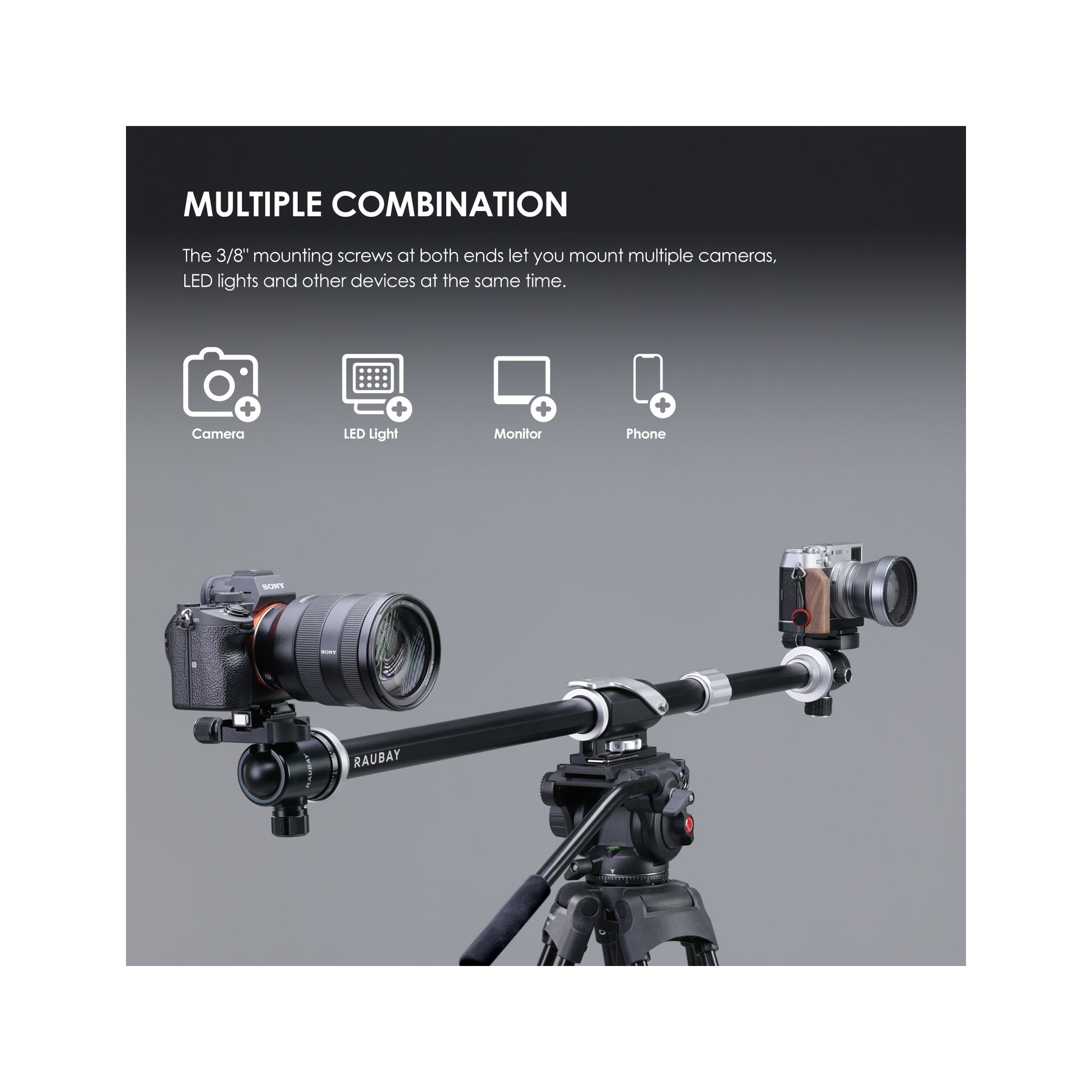 RAUBAY Tripod Extension Arm TE01