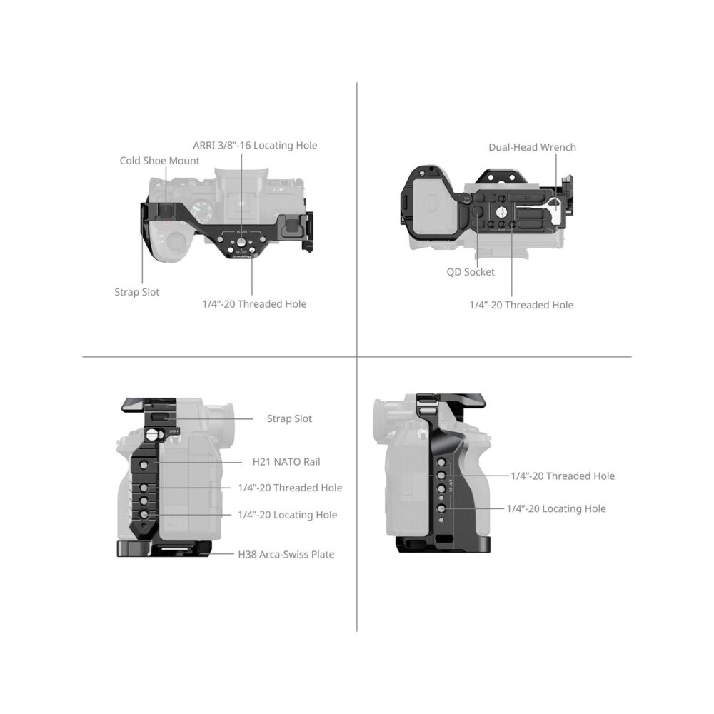 SmallRig 3667C Full Camera Cage for Sony Alpha 7R V / 7 IV / 7S III / 1 / 7R IV / 7 V