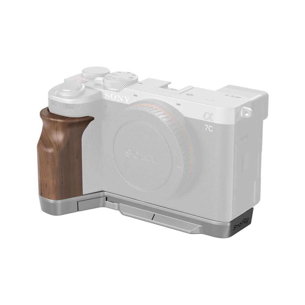 SmallRig 4796B L-Shape Mount Plate with Wooden Handle for Sony Alpha 7C II / 7CR