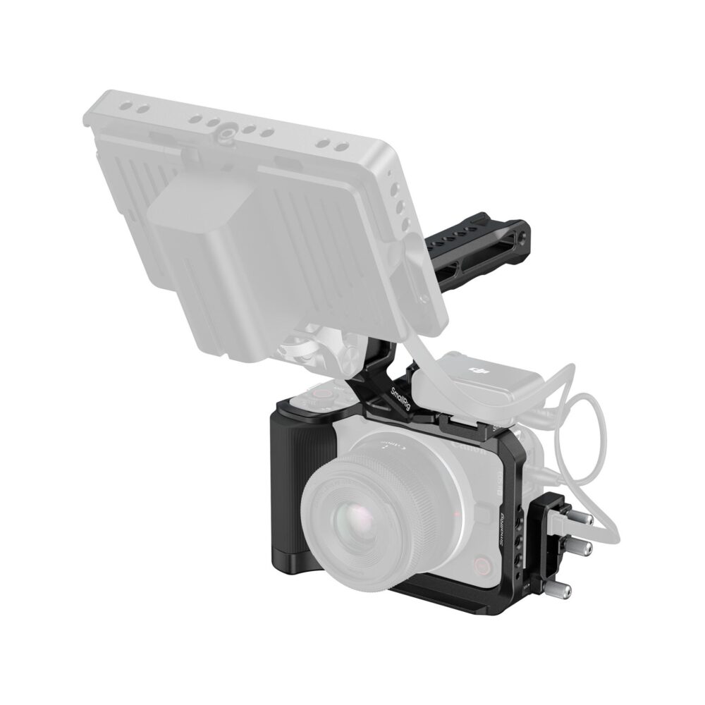 SmallRig 5766B Camera Cage Kit with Top Handle and Cold Shoe for Canon EOS R50 V (Black)