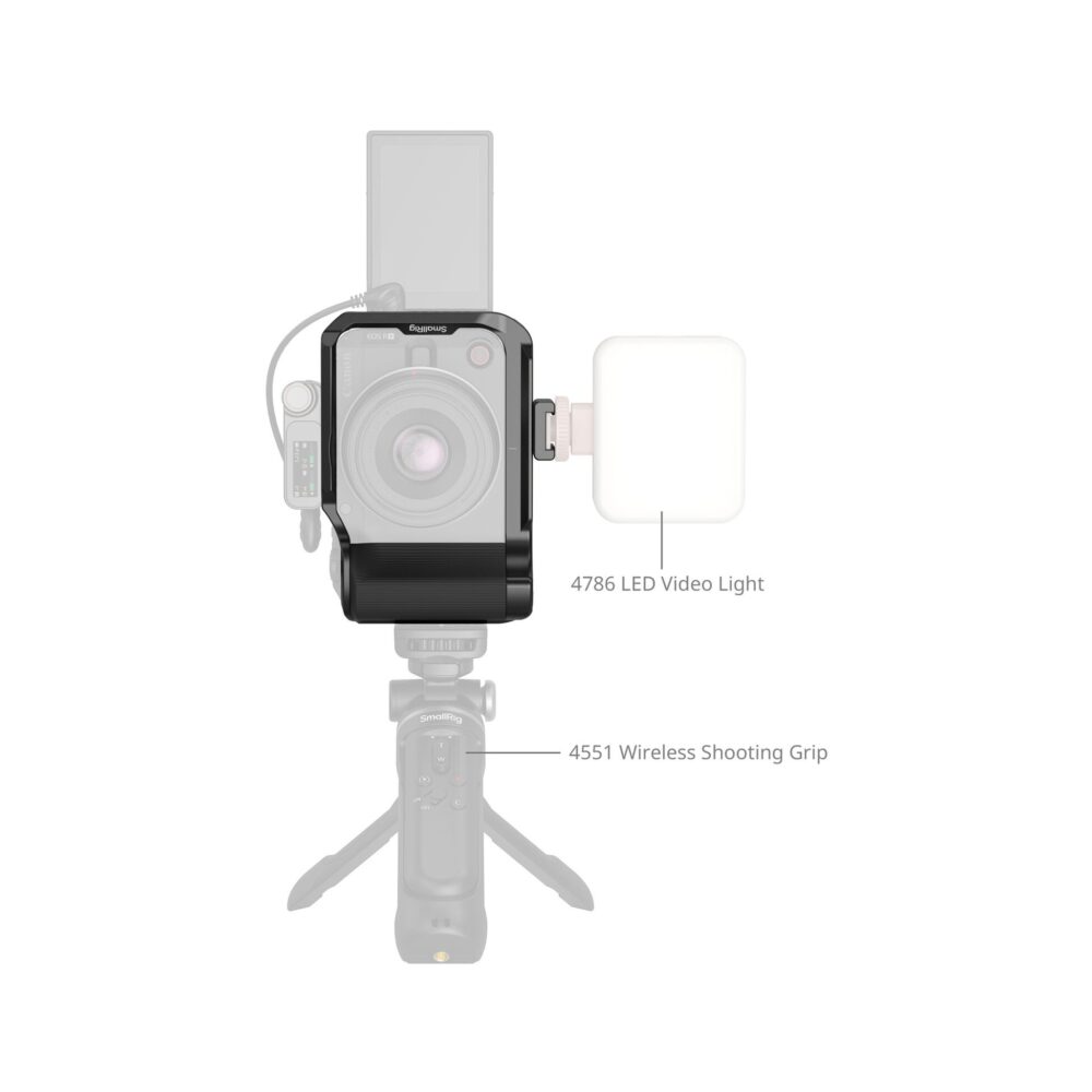 SmallRig 5766B Camera Cage Kit with Top Handle and Cold Shoe for Canon EOS R50 V (Black)