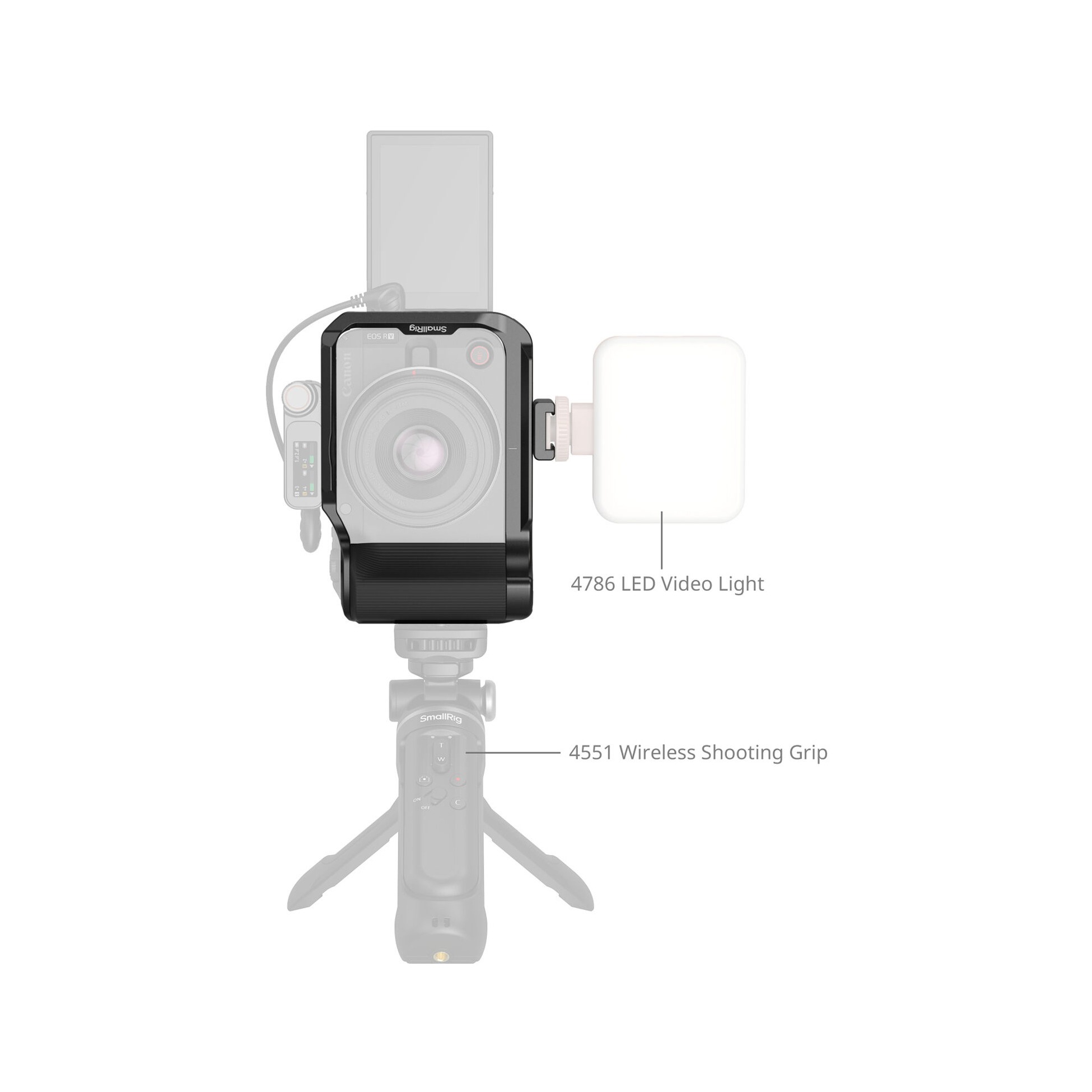 SmallRig 5766B Camera Cage Kit with Top Handle and Cold Shoe for Canon EOS R50 V (Black)