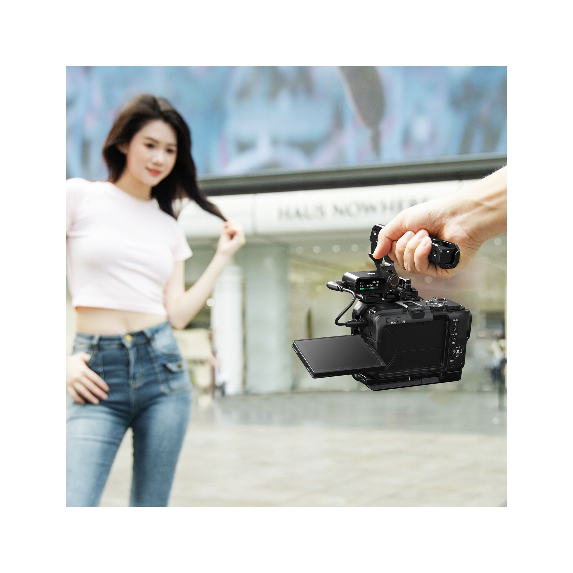 SmallRig 5766B Camera Cage Kit with Top Handle and Cold Shoe for Canon EOS R50 V (Black)