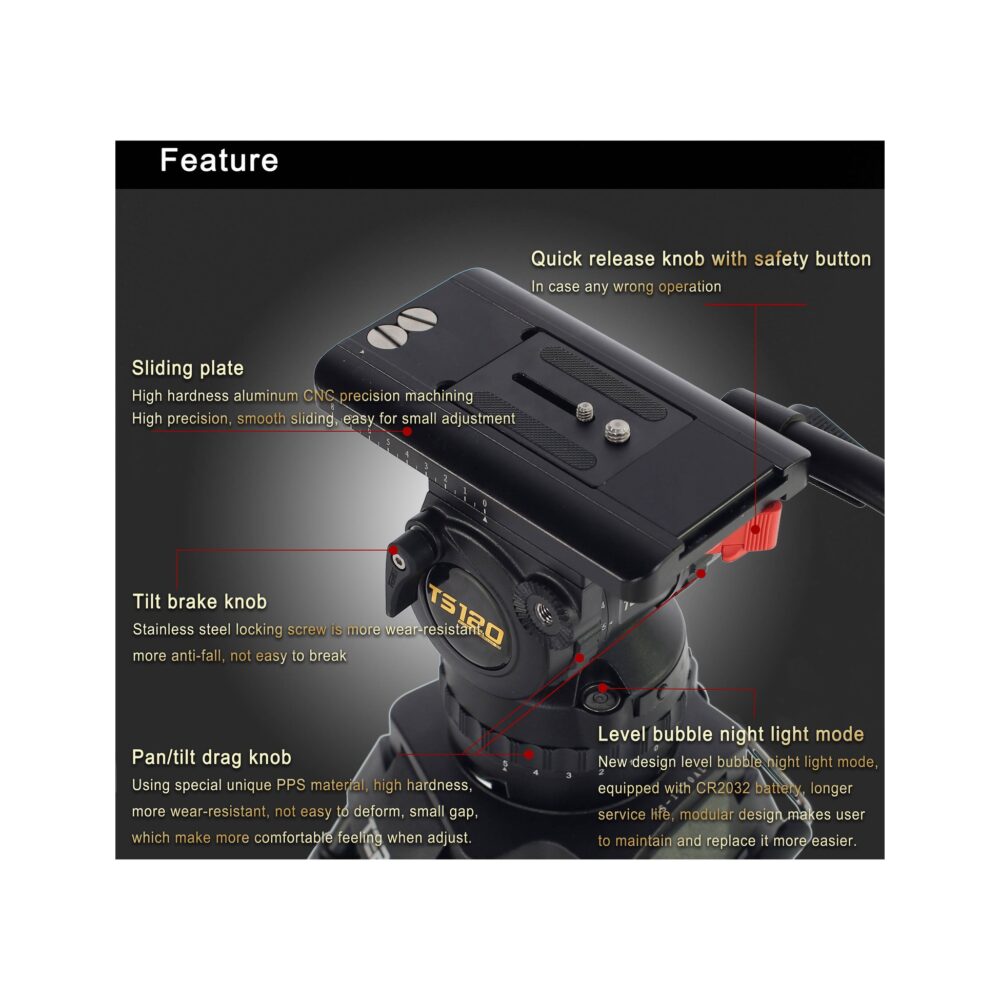 Teris TS120CF Fluid Head & Tripod Kit (Carbon Fiber)