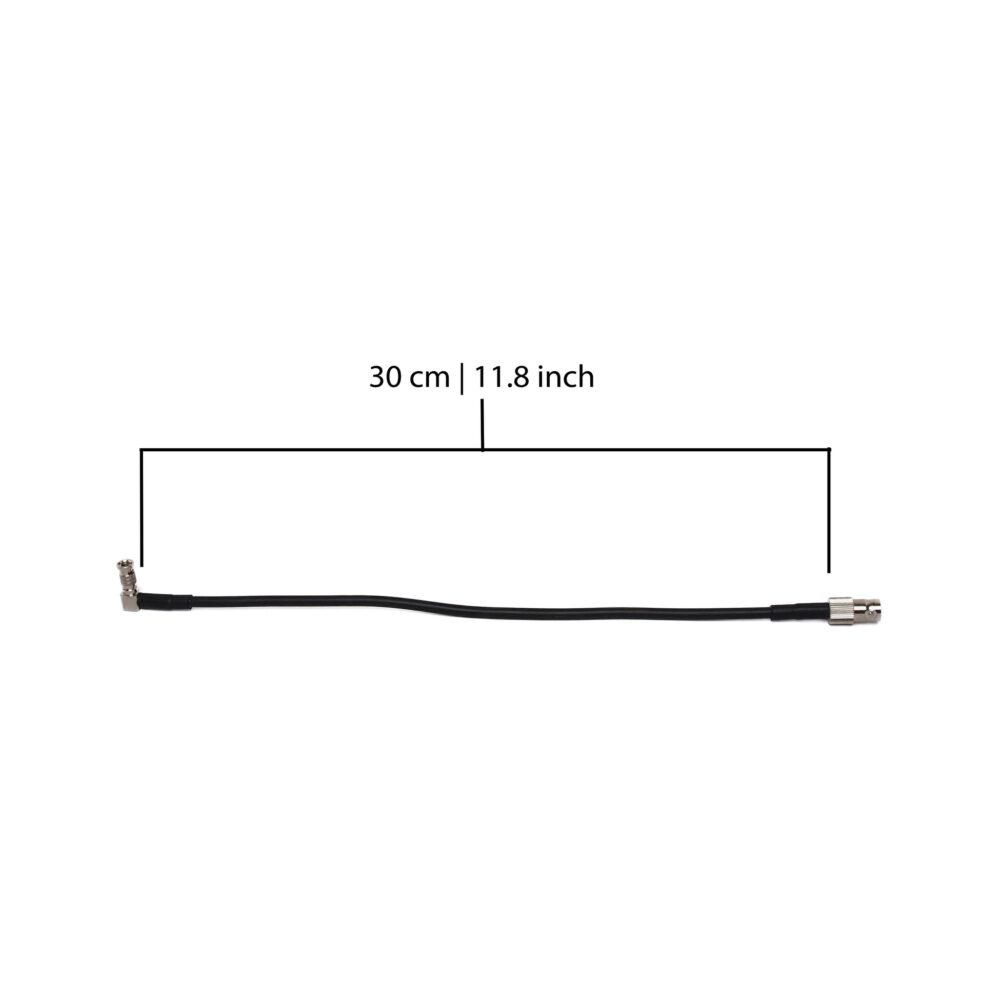 XLCS Designs 12G-SDI Right-Angle Micro-BNC Male to Female Cable, 30 cm (11.8")