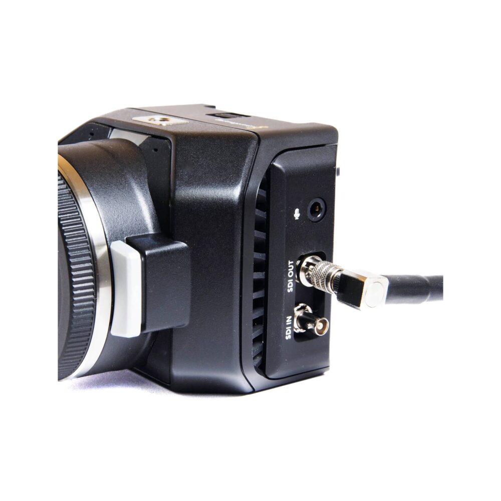 XLCS Designs 12G-SDI Right-Angle Micro-BNC Male to Female Cable, 30 cm (11.8")