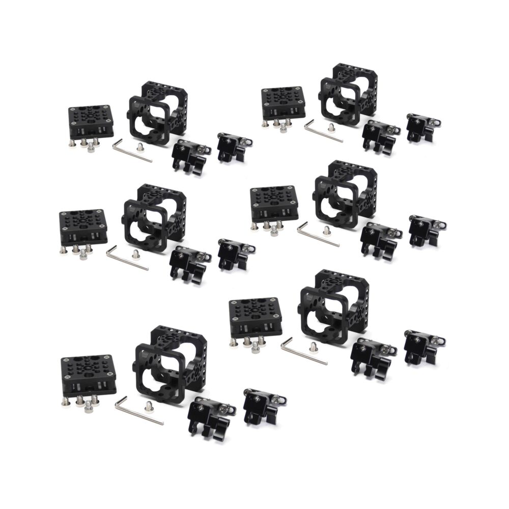 XLCS Designs Basic Kit for Marshall CV500 Series Cameras (6-Pack) – Cages, SDI & Hirose Locks, and Shock-Absorbing Mounts