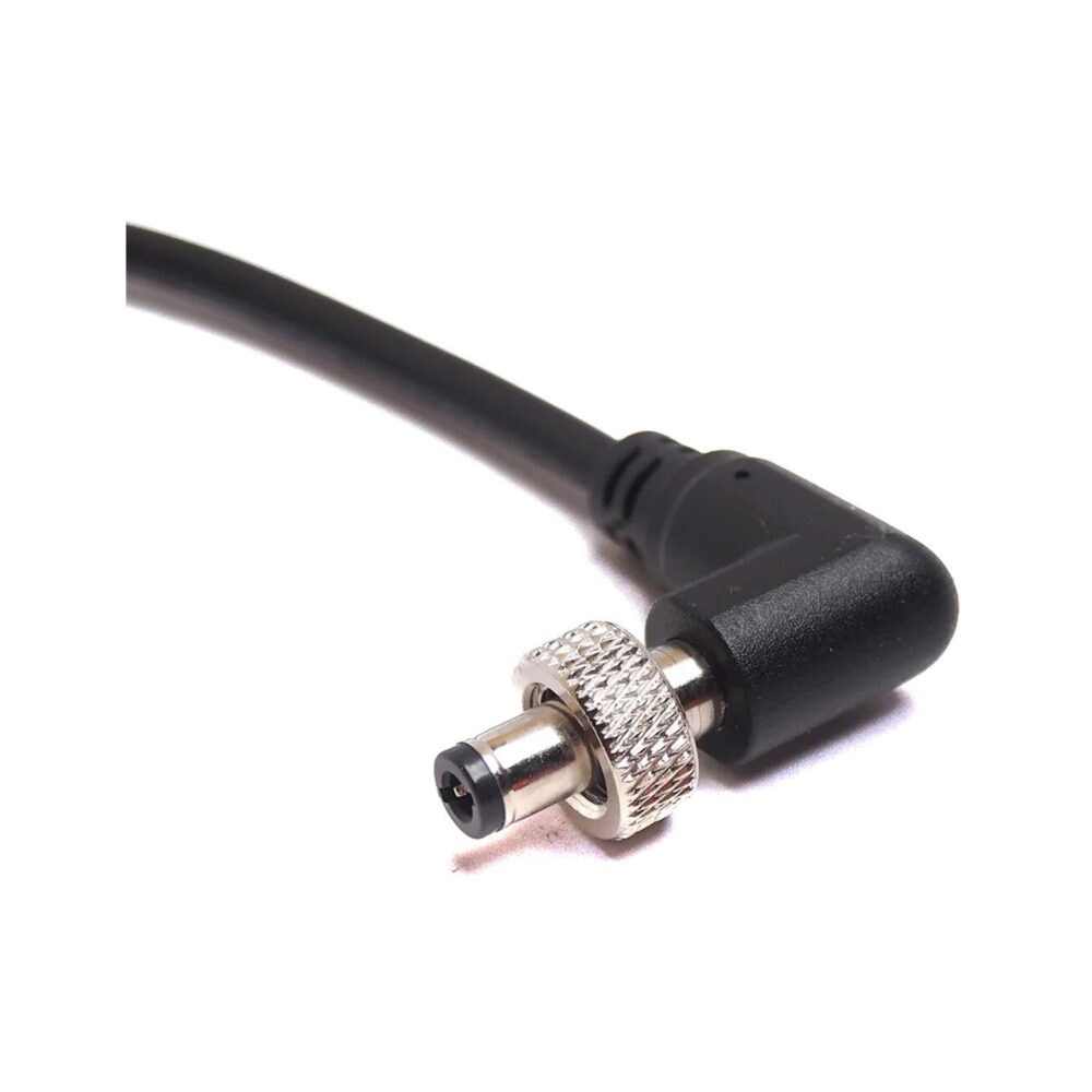 XLCS Designs Locking 12 VDC Power D-Tap to 90° 7.5mm Locking 5.5/2.5mm Cable, 17cm Long