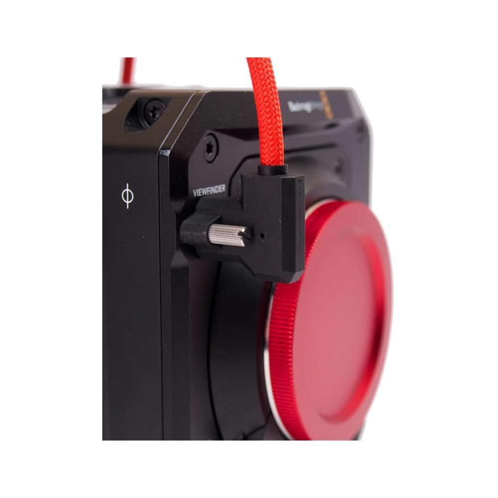 XLCS Designs Locking USB-C 90° to 90° EVF Cable for Blackmagic Design PYXIS 6K, 30 cm, Red