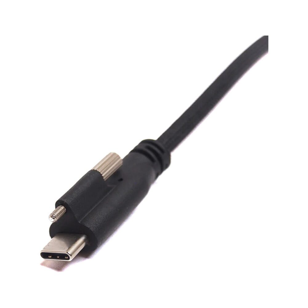 XLCS Designs Locking USB-C 90° to Straight EVF Cable for Blackmagic Design PYXIS 6K, 30 cm, Black