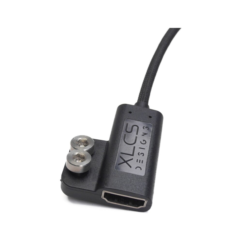 XLCS Designs Locking USB-C Right-Angle to Locking HDMI EVF Cable for Blackmagic Design PYXIS 6K Only