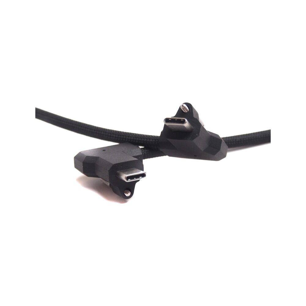 XLCS Designs Locking USB-C Right-Angle to Right-Angle EVF Cable for Blackmagic Design PYXIS 6K, 30 cm, Black