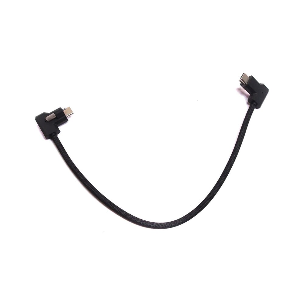 XLCS Designs Locking USB-C Right-Angle to Right-Angle EVF Cable for Blackmagic Design PYXIS 6K, 30 cm, Black