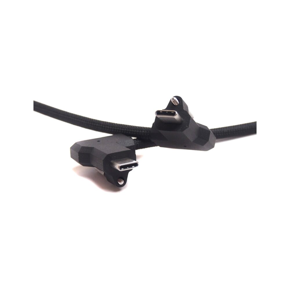 XLCS Designs Locking USB-C Right-Angle to Right-Angle EVF Cable for Blackmagic Design PYXIS 6K, 50 cm, Black