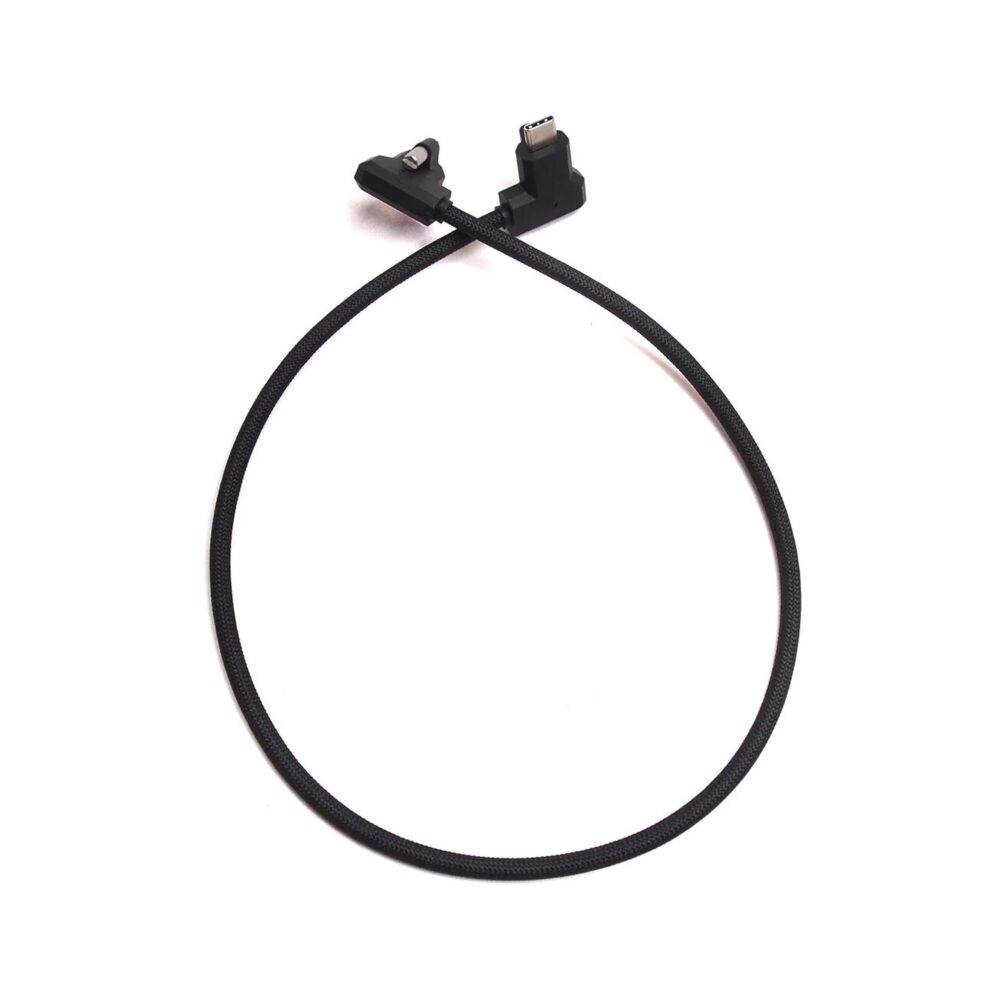 XLCS Designs Locking USB-C Right-Angle to Right-Angle EVF Cable for Blackmagic Design PYXIS 6K, 50 cm, Black