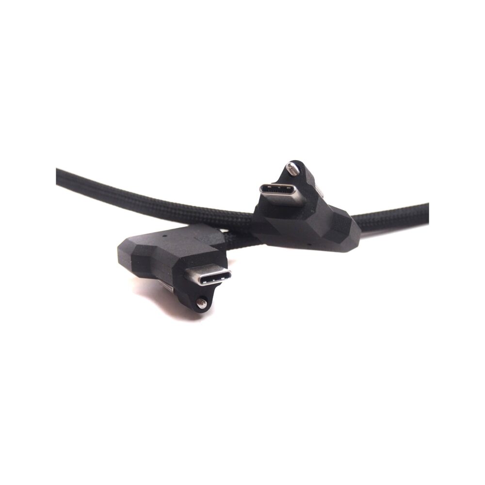 XLCS Designs Locking USB-C Right-Angle to Right-Angle EVF Cable for Blackmagic Design PYXIS 6K, 80 cm, Black