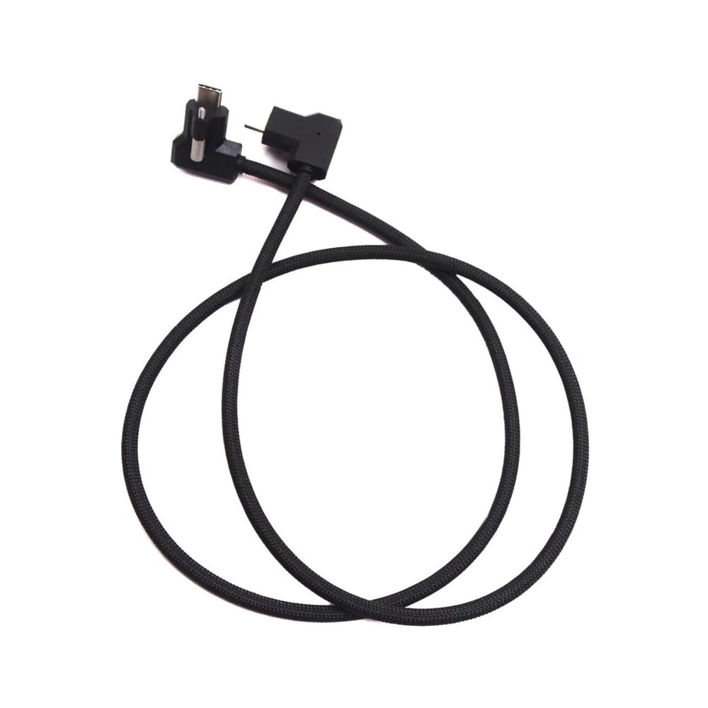 XLCS Designs Locking USB-C Right-Angle to Right-Angle EVF Cable for Blackmagic Design PYXIS 6K, 80 cm, Black