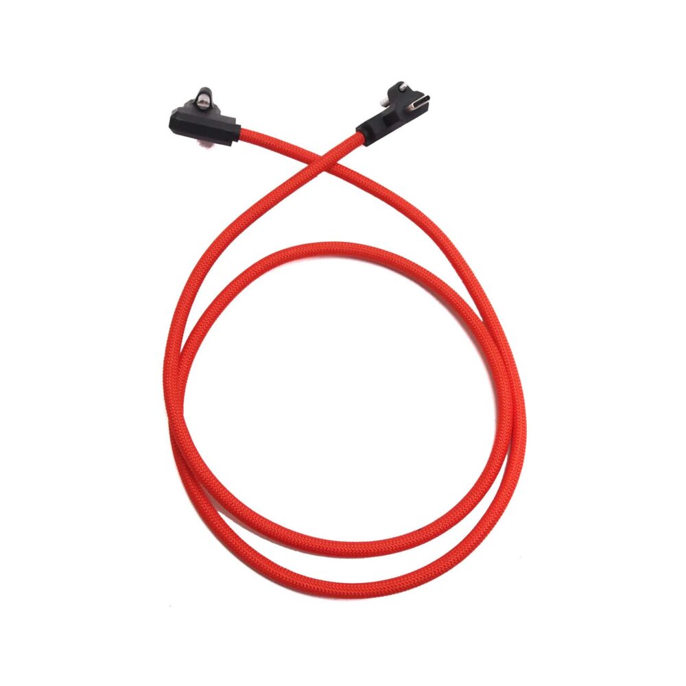 XLCS Designs Locking USB-C Right-Angle to Right-Angle EVF Cable for Blackmagic Design PYXIS 6K, 80 cm, Red